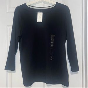 NWT Charter Club women’s petite XL black long sleeved tee.